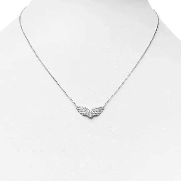 Diamond Wing Necklace in 14K White Gold, .30 ct. t.w. - Picture 3 of 5